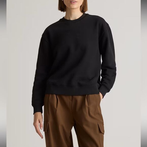 NWTs Quince Organic Cotton Heavyweight Fleece Crew Size Small - Picture 1 of 8